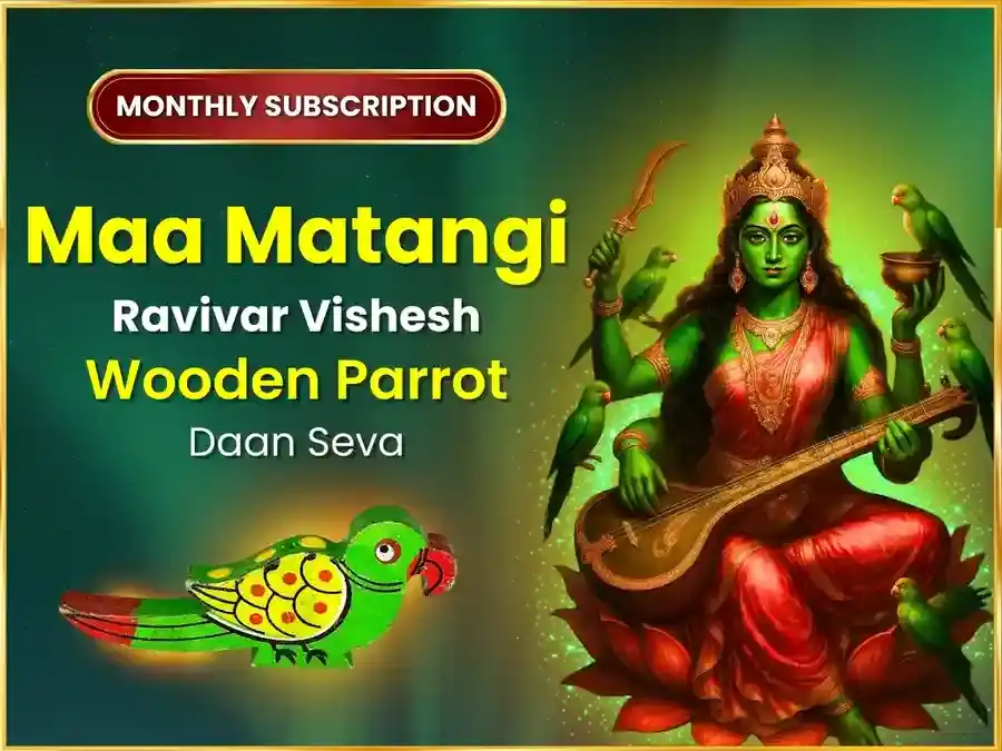 Ravivar Visesh Maa Matangi Saptahik Wooden Parrot Daan Seva puja image 1