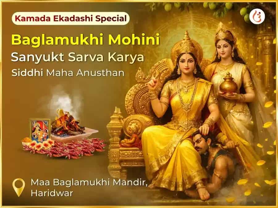 బగళాముఖి జయంతి ప్రత్యేక మోహినీ–బగళాముఖి సంయుక్త మీఠా భోగ్ మరియు రాజమోహిని హవనం puja image 1