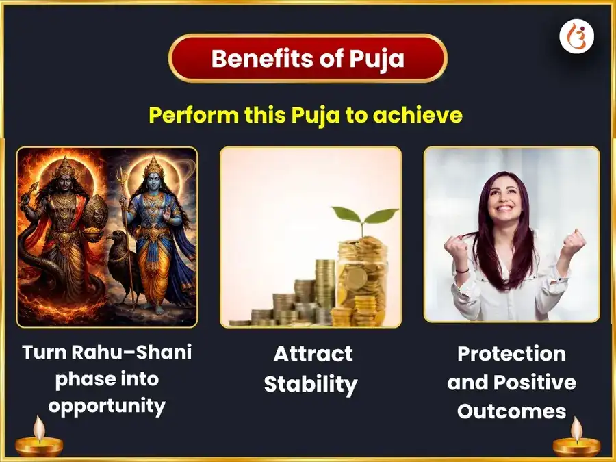 Shani Rahu Pishach Yuti Vishesh : 18000 Rahu Mool Mantra Jaap + 23000 Shani Mool Mantra Jaap & Shani Shanti Tel Abhishek Sanyukt Puja puja gallery 1