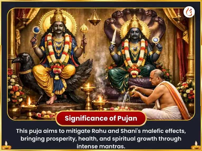 Shani Rahu Pishach Yuti Vishesh : 18000 Rahu Mool Mantra Jaap + 23000 Shani Mool Mantra Jaap & Shani Shanti Tel Abhishek Sanyukt Puja puja gallery 6