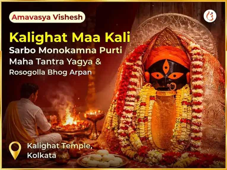 Amavasya Vishesh Maa Kali Sarbo Monokamna Purti Maha Tantra Yagya & Rosogolla Bhog Arpan  puja image 1