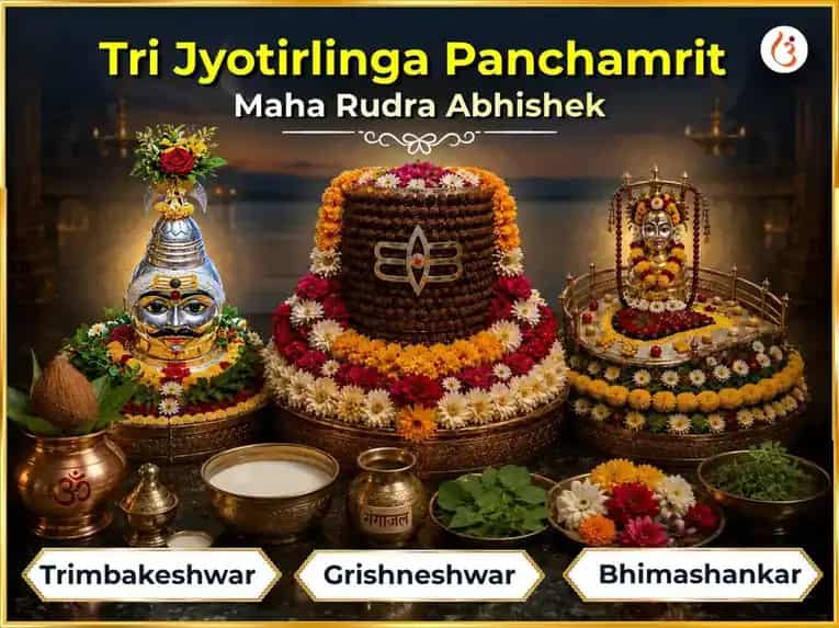  Tri Jyotirlinga Panchamrit Maha Rudra Abhishek Puja puja image 1