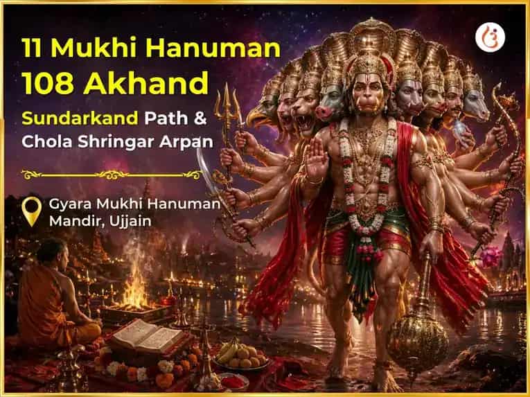 Mangalvar Visesh 11 Mukhi Hanuman 108 Akhand Sundarkand Path & Chola Shringar Arpan puja image 1