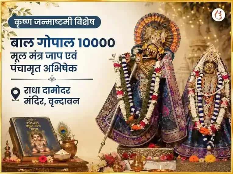 कृष्ण जन्माष्टमी विशेष बाल गोपाल 10000 मूल मंत्र जाप और पंचामृत अभिषेक puja image 1