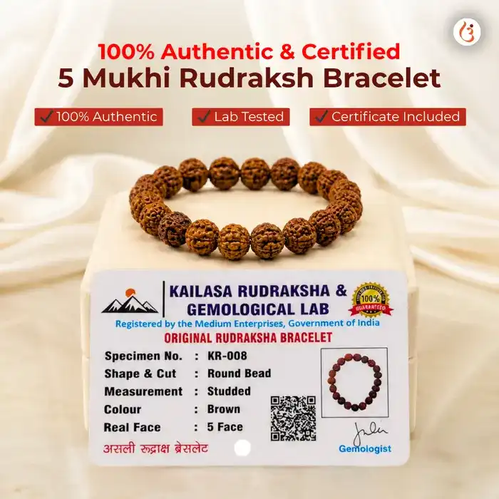 Energized 5 Mukhi Rudraksh Bracelet (Original Nepali Rudraksha Beads)  - image 6