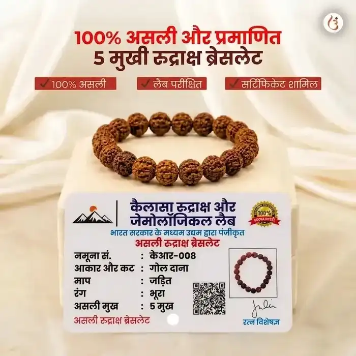 अभिमंत्रित 5 मुखी रुद्राक्ष ब्रेसलेट (असली नेपाली रुद्राक्ष मनके) - image 6